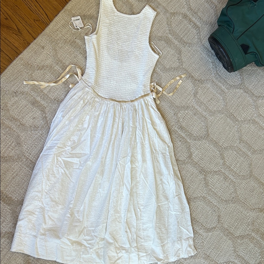 Free People Cream Sleeveless Casual Dress